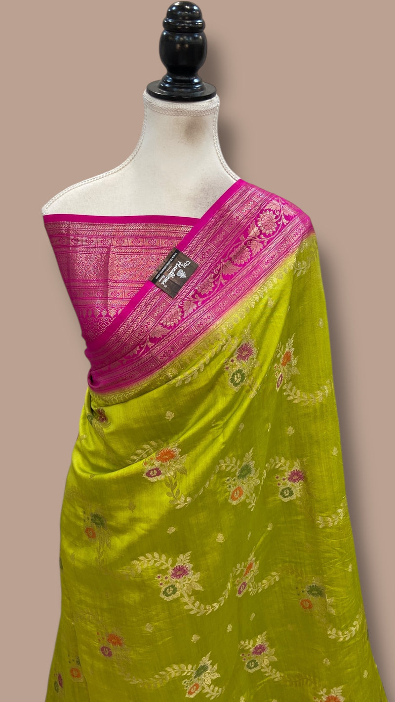 Pure Chiniya Silk Handloom Banarasi Saree - The Handlooms