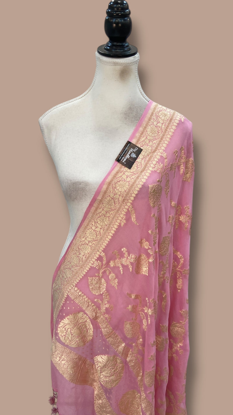 Pure Khaddi Georgette Handloom Dupatta - The Handlooms