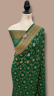 Pure Khaddi Georgette Handloom Banarasi Saree - The Handlooms