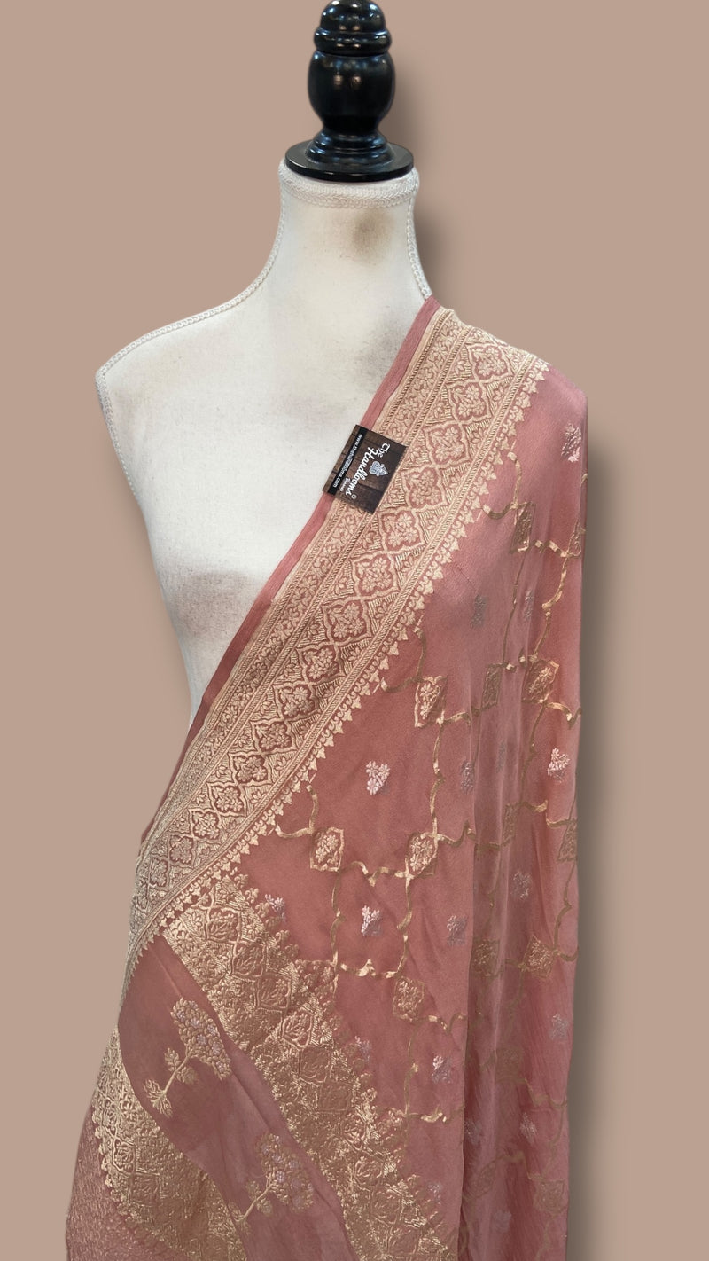 Pure Khaddi Georgette Handloom Dupatta
