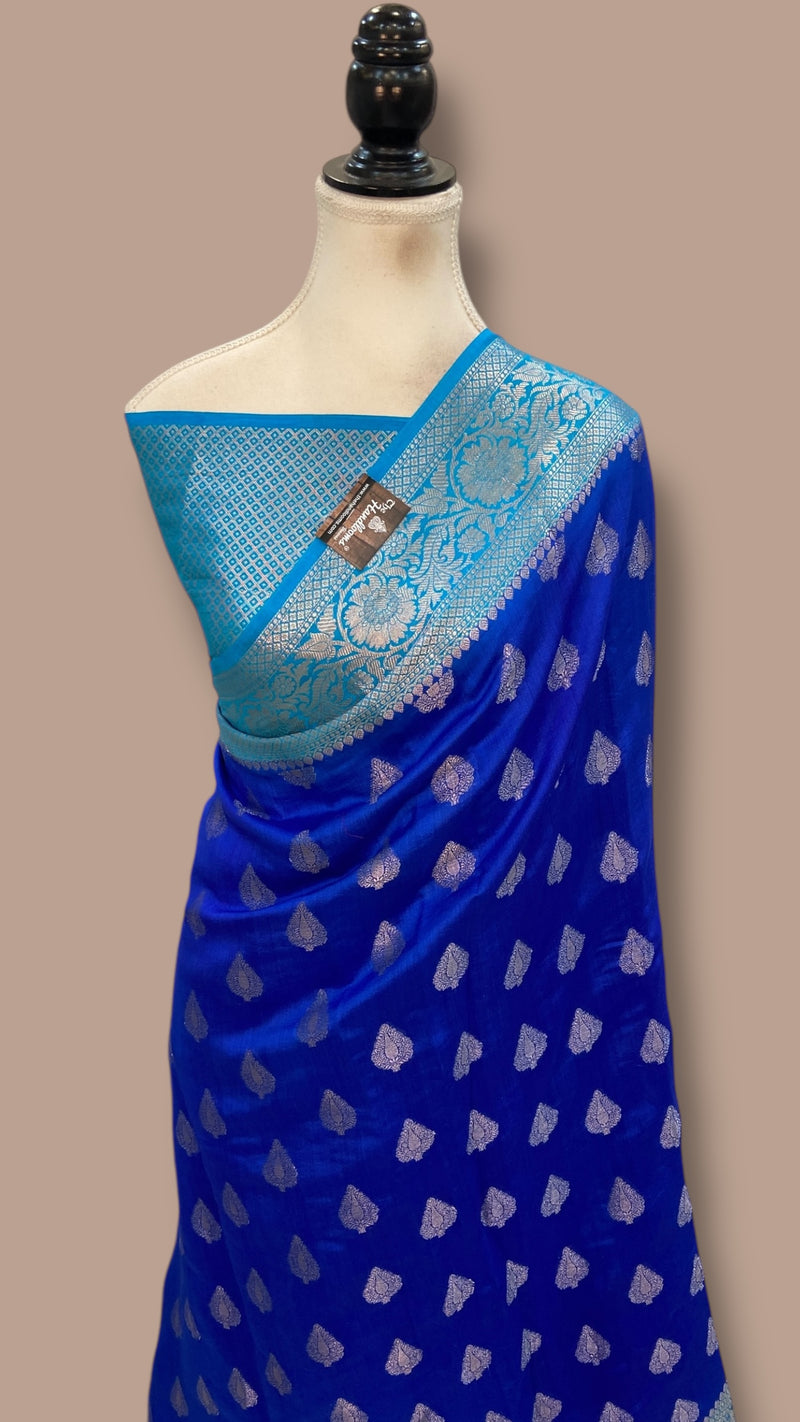 Pure Dupion Silk Banarasi Saree - Gold Zari - The Handlooms