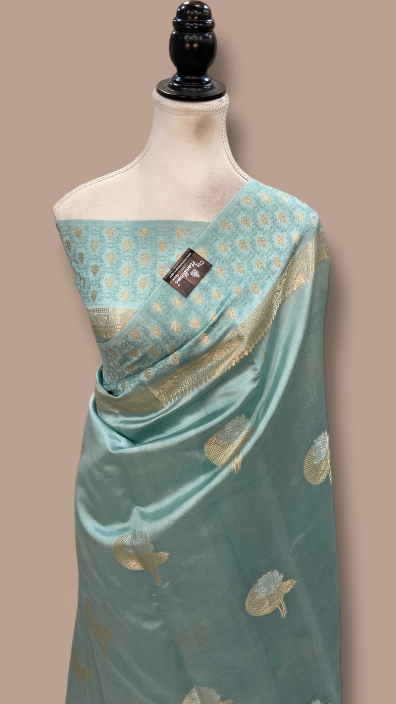 Pure Mango Silk Banarasi Handlokom Saree