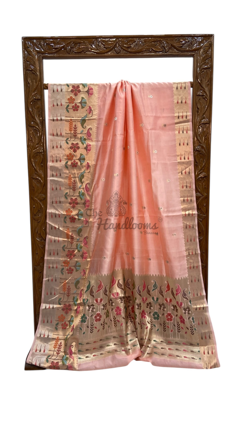Pure Mango Silk Banarasi Handlokom Saree