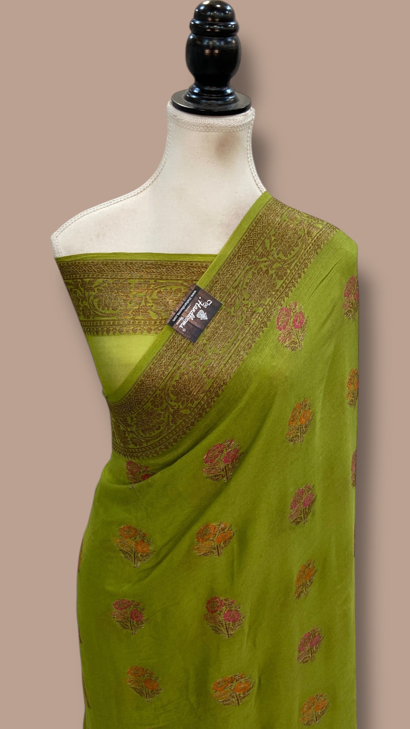 Pure Chiffon Khaddi Banarasi Saree