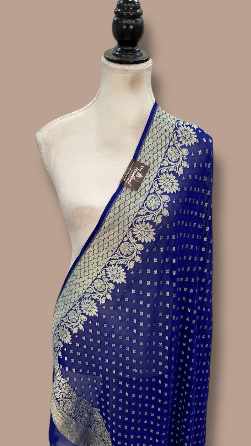 Pure Khaddi Georgette Handloom Dupatta