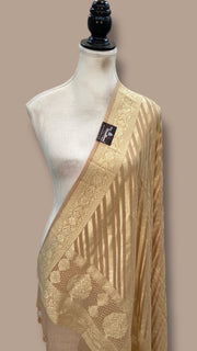 Pure Khaddi Georgette Dupatta - water zari - The Handlooms
