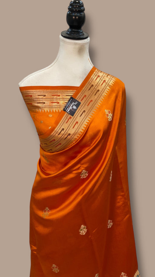 Pure Mango Silk Banarasi Handloom Saree - The Handlooms