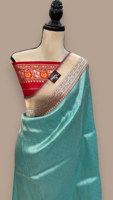 Pure Katan Silk Banarasi Handloom Saree - Tanchui Brocade With Meenakari