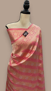Pure Katan Silk Banarasi Handloom Saree - All over Sona Roopa Jaal work - The Handlooms