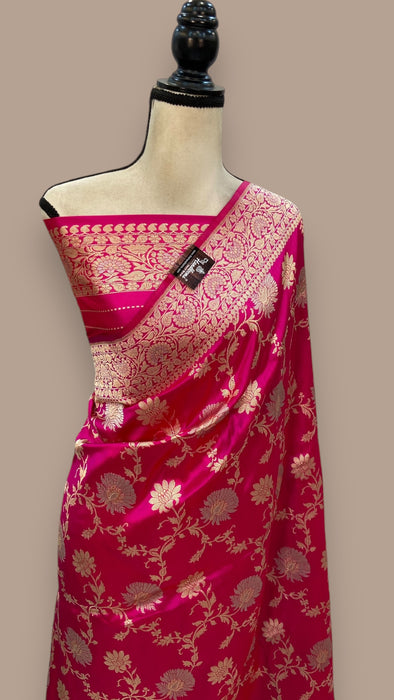 Ektara Pure Katan Silk Banarasi Handloom Saree - All over kadiyal Jaal work