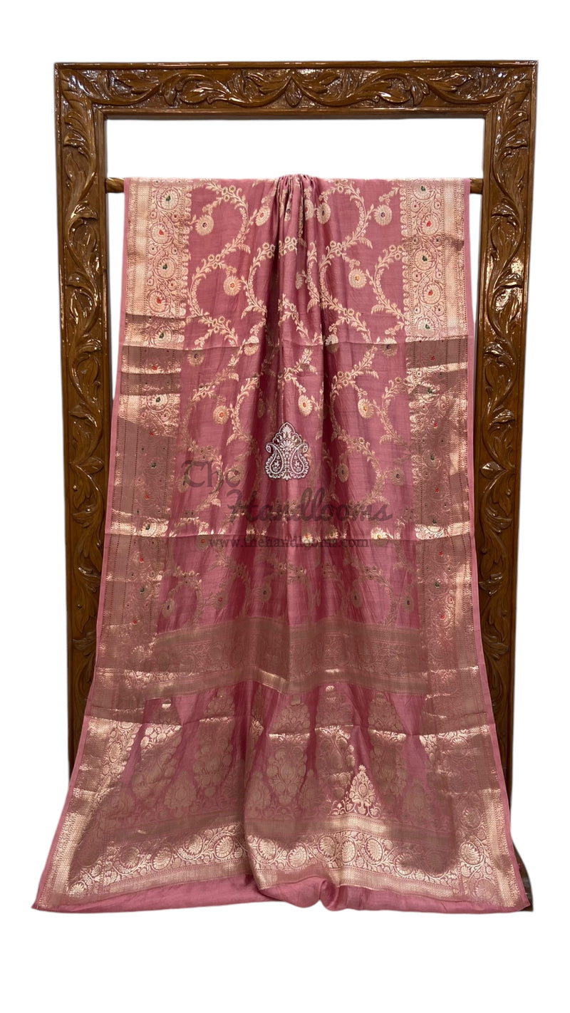 Pure Chiniya Silk Handloom Banarasi Saree - The Handlooms