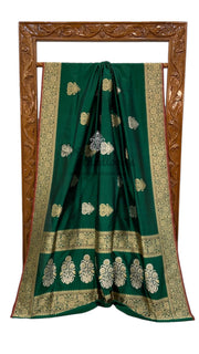 Pure Katan Silk Banarasi Handloom Saree - All over Sona Roopa Kadua motifs - The Handlooms