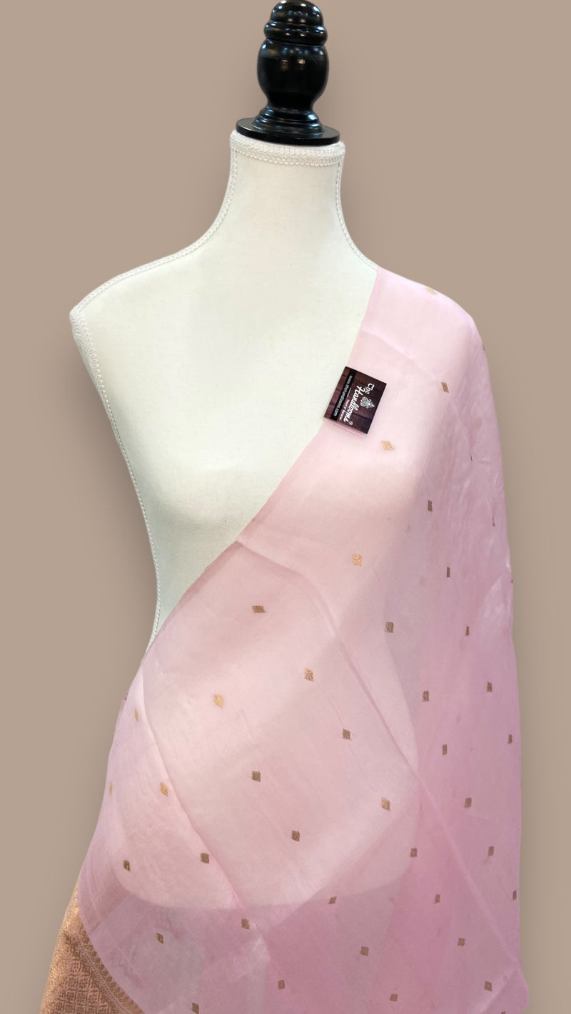 Pure kora Banarasi Brocade Handloom Dupatta - The Handlooms