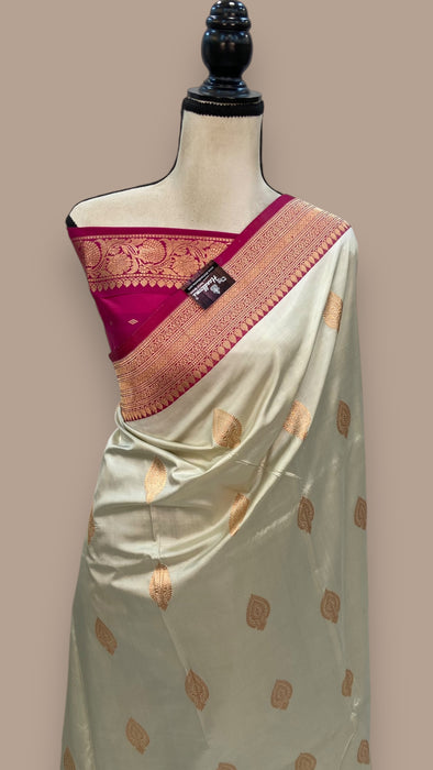 Pure Katan Silk Banarasi Handloom Saree - All over Kadua motifs