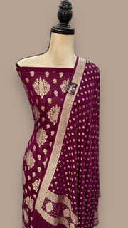 Khaddi Georgette Banarasi Dress material - The Handlooms