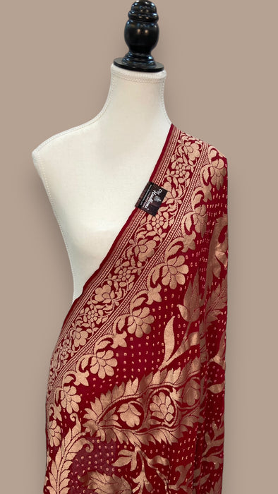 Pure Georgette Banarasi Bandhej Handloom Dupatta