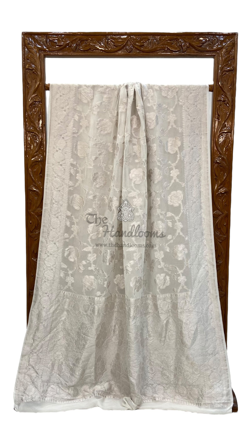 Khaddi Georgette Handloom Banarasi Saree - The Handlooms