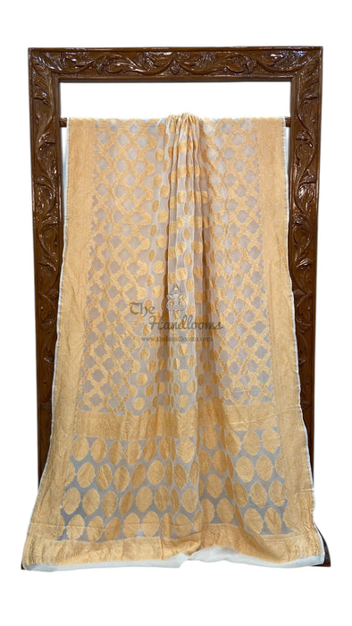 Pure Khaddi Georgette Banarasi Saree -  Gold zari