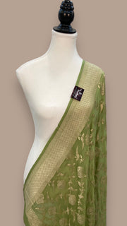 Khaddi Georgette Handloom Banarasi Dupatta - The Handlooms