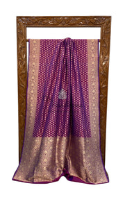 Pure Katan Silk Banarasi Handloom Saree - All over jaal work - The Handlooms