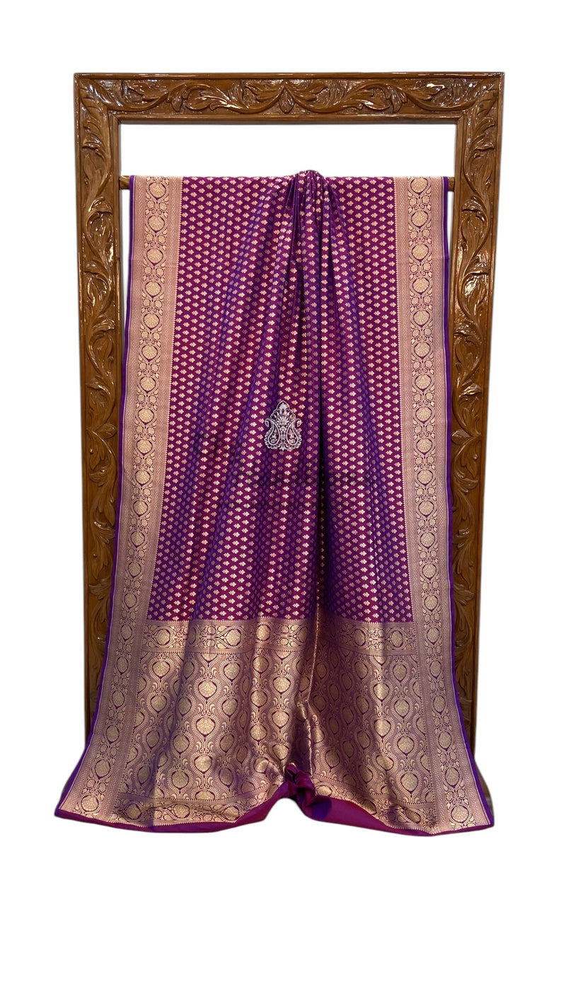 Pure Katan Silk Banarasi Handloom Saree - All over jaal work - The Handlooms