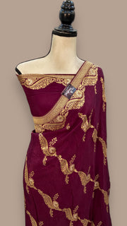 Pure Khaddi Crepe Silk Banarasi Saree - The Handlooms