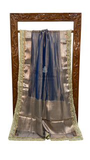 Pure Kora Tissue Handloom Banarasi Saree With Lace - The Handlooms