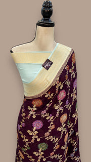 Pure Crepe Georgette Banarasi Saree - The Handlooms