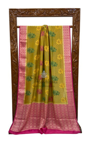 Pure Butter Crepe Banarasi Saree - The Handlooms