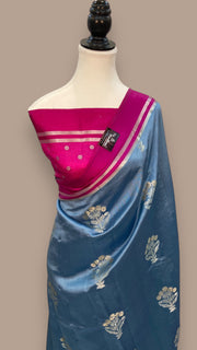Pure Mango Silk Banarasi Handloom Saree - The Handlooms