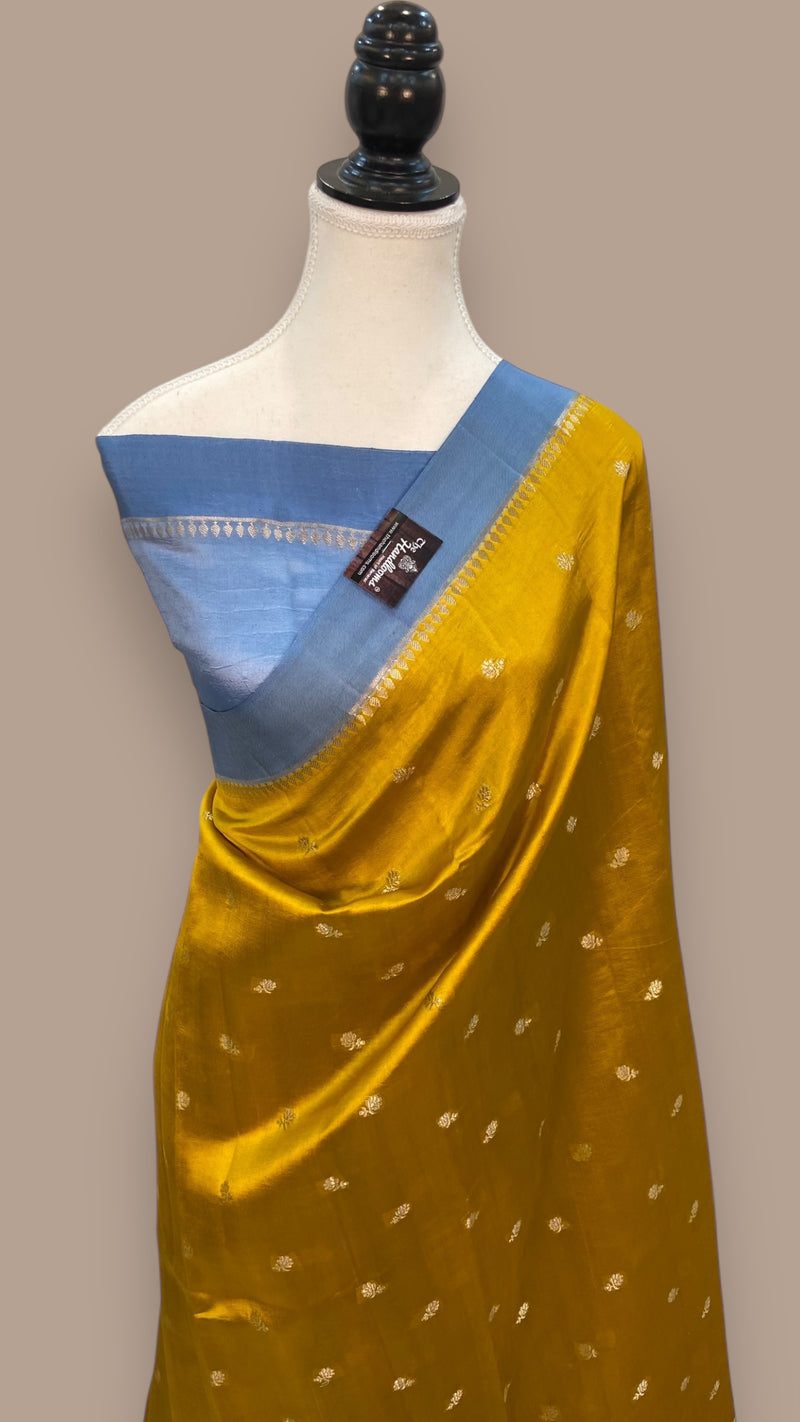 Pure Mango Silk Banarasi Handloom Saree - The Handlooms