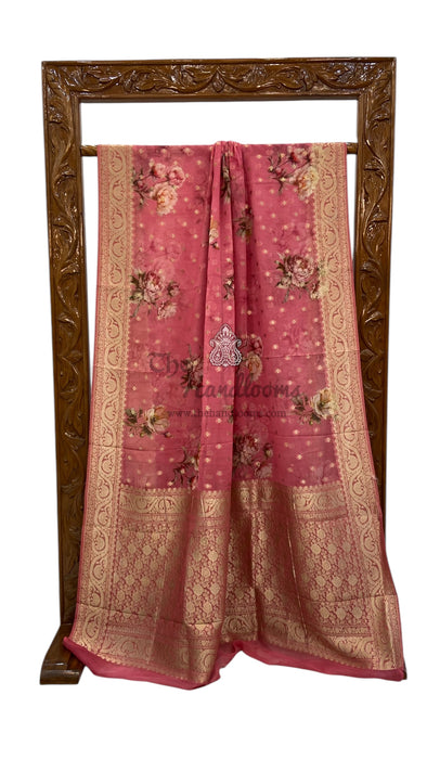 Pure Georgette Banarasi Saree With Digital Print