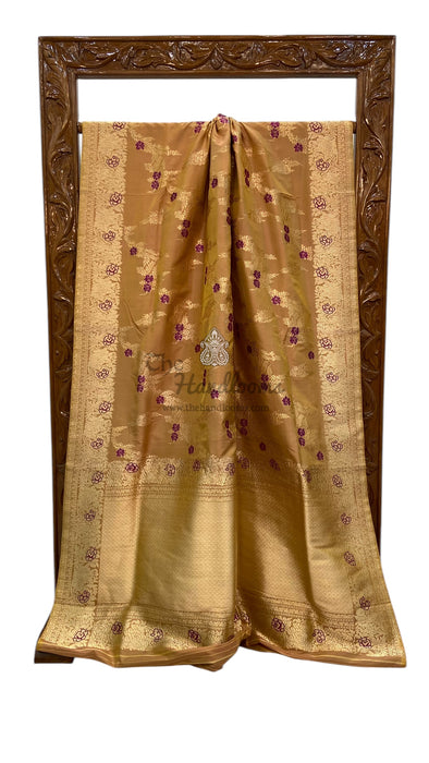 Pure Katan Silk Banarasi Handloom Saree - kadiyal Meenakri