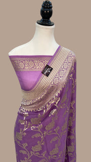 Khaddi Georgette Handloom Banarasi Saree - The Handlooms