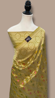 Ektara Pure Katan Silk Banarasi Handloom Saree - All over kadiyal Jaal work - The Handlooms