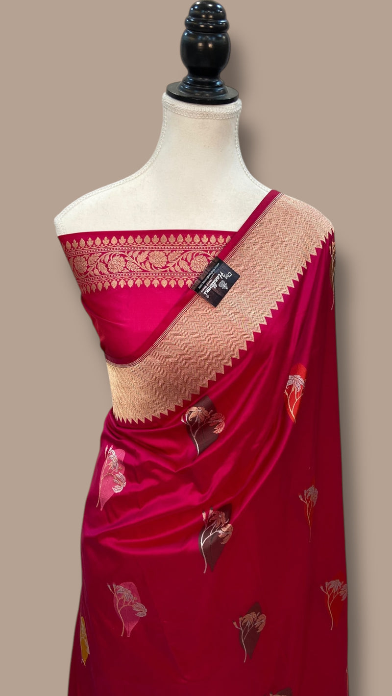 Pure Katan Silk Banarasi Handloom Saree - All over meenakari  Kadua Buta - The Handlooms