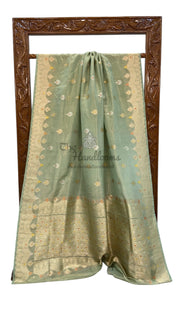 Pure Katan Tissue Silk Handloom Banarasi Saree - All over kadua motifs - The Handlooms