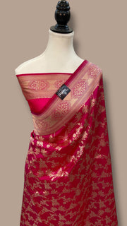 Pure Katan Silk Banarasi Handloom Saree - All over jaal work - The Handlooms