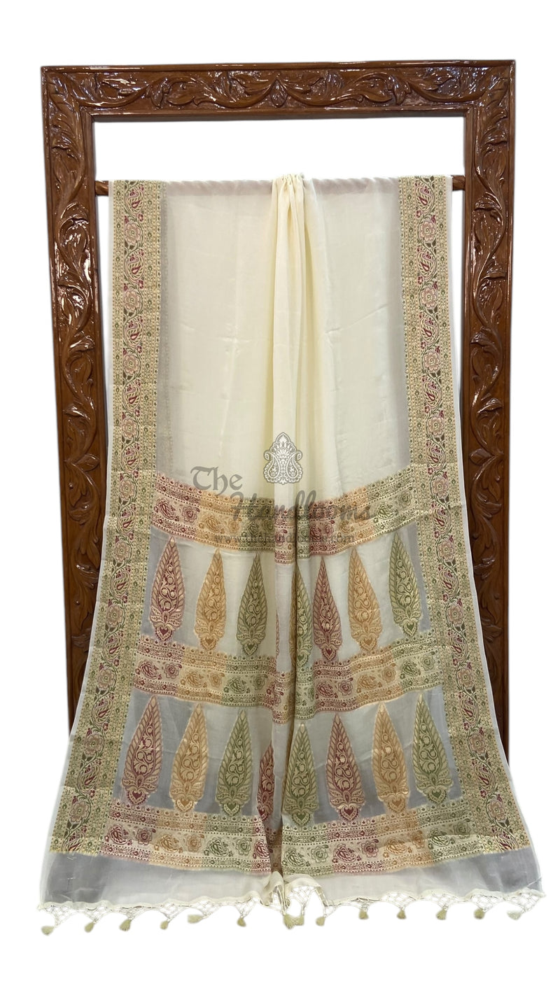 Pure Chiffon Khaddi Banarasi Saree - The Handlooms