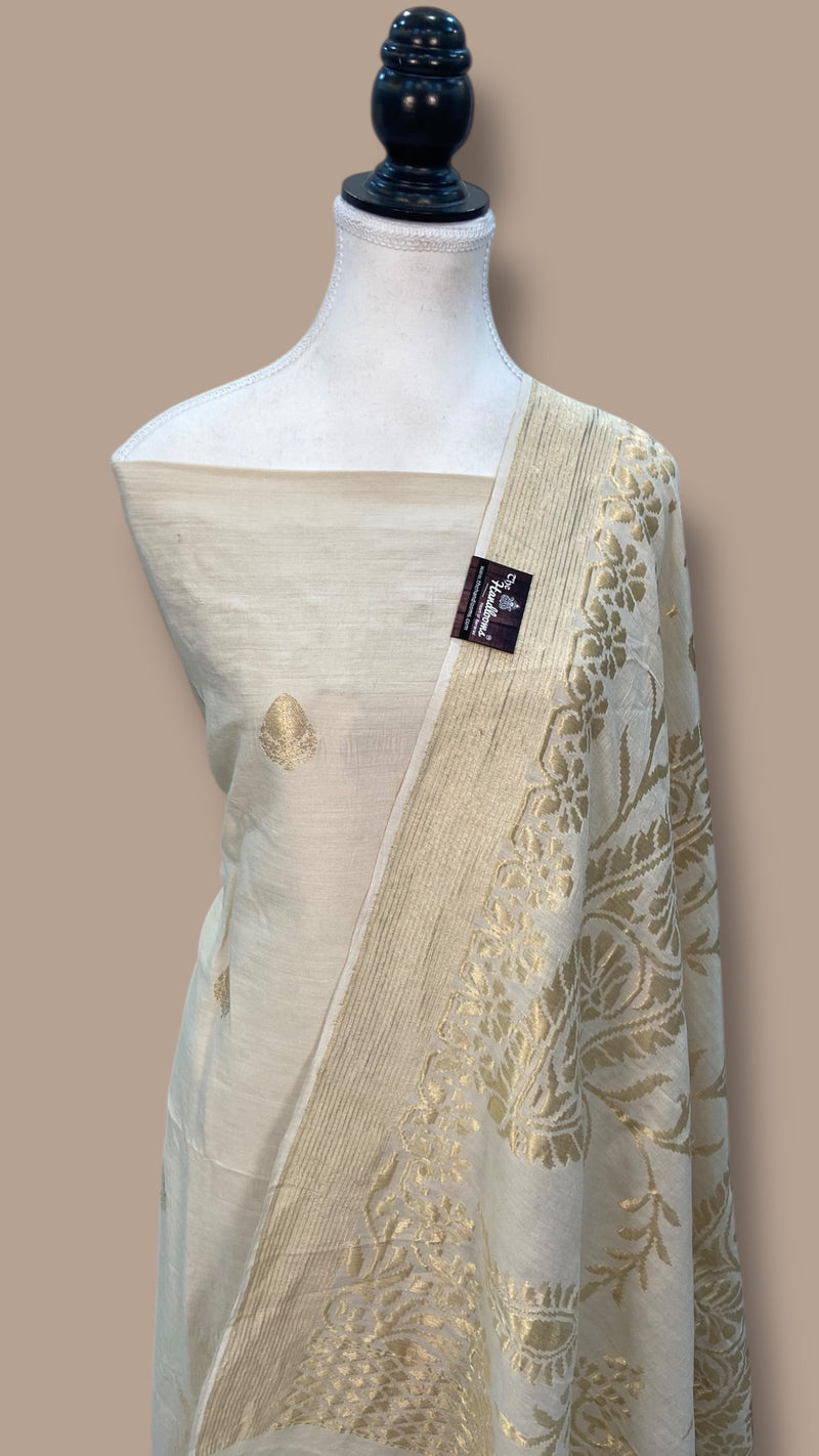 Pure Moonga Georgette Banarasi Dress material - The Handlooms