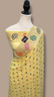 Pure Khaddi Georgette Banarasi Saree -  water zari - The Handlooms