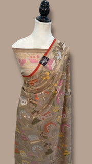 Pure Cotton Jamdani Handloom Banarasi Saree - The Handlooms