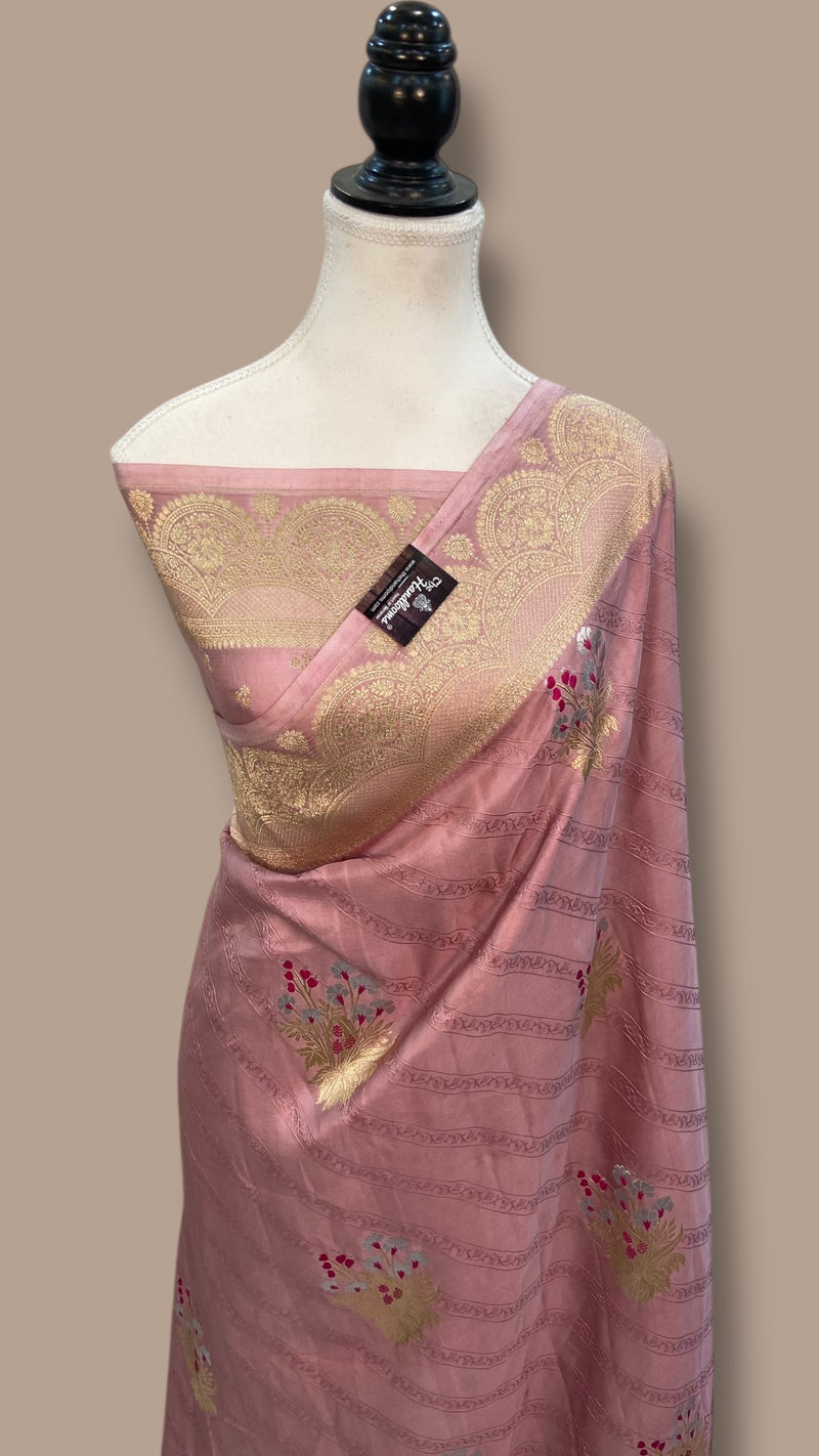 Pure Mushroo Silk Handloom Banarasi Saree - The Handlooms