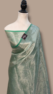 Pure Kora Tissue Tanchui Handloom Banarasi Saree - The Handlooms