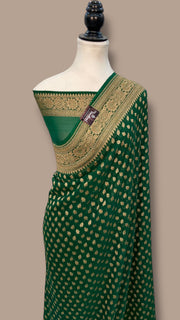Pure Khaddi Georgette Handloom Banarasi Saree - The Handlooms