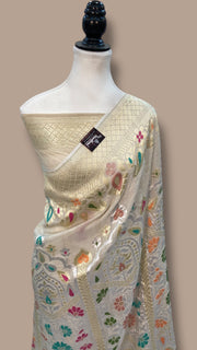 Tussar Georgette Handloom Banarasi Saree - The Handlooms