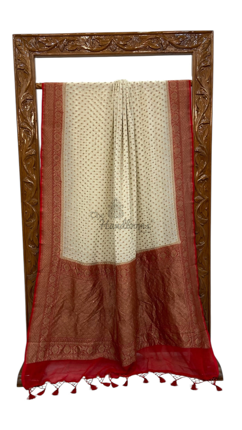 Pure Khaddi Georgette Handloom Banarasi Saree - The Handlooms