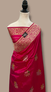 Pure Katan Silk Banarasi Handloom Saree - All over Sona Roopa Kadua Boota with Meenakari - The Handlooms
