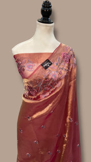 Pure Tissue Handloom Banarasi Saree With Chikankari - The Handlooms