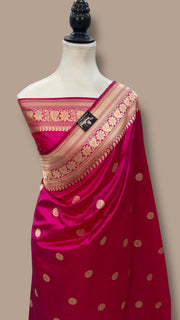 Pure Katan Silk Banarasi Handloom Saree - All over Kadua motifs With Meenakari - The Handlooms